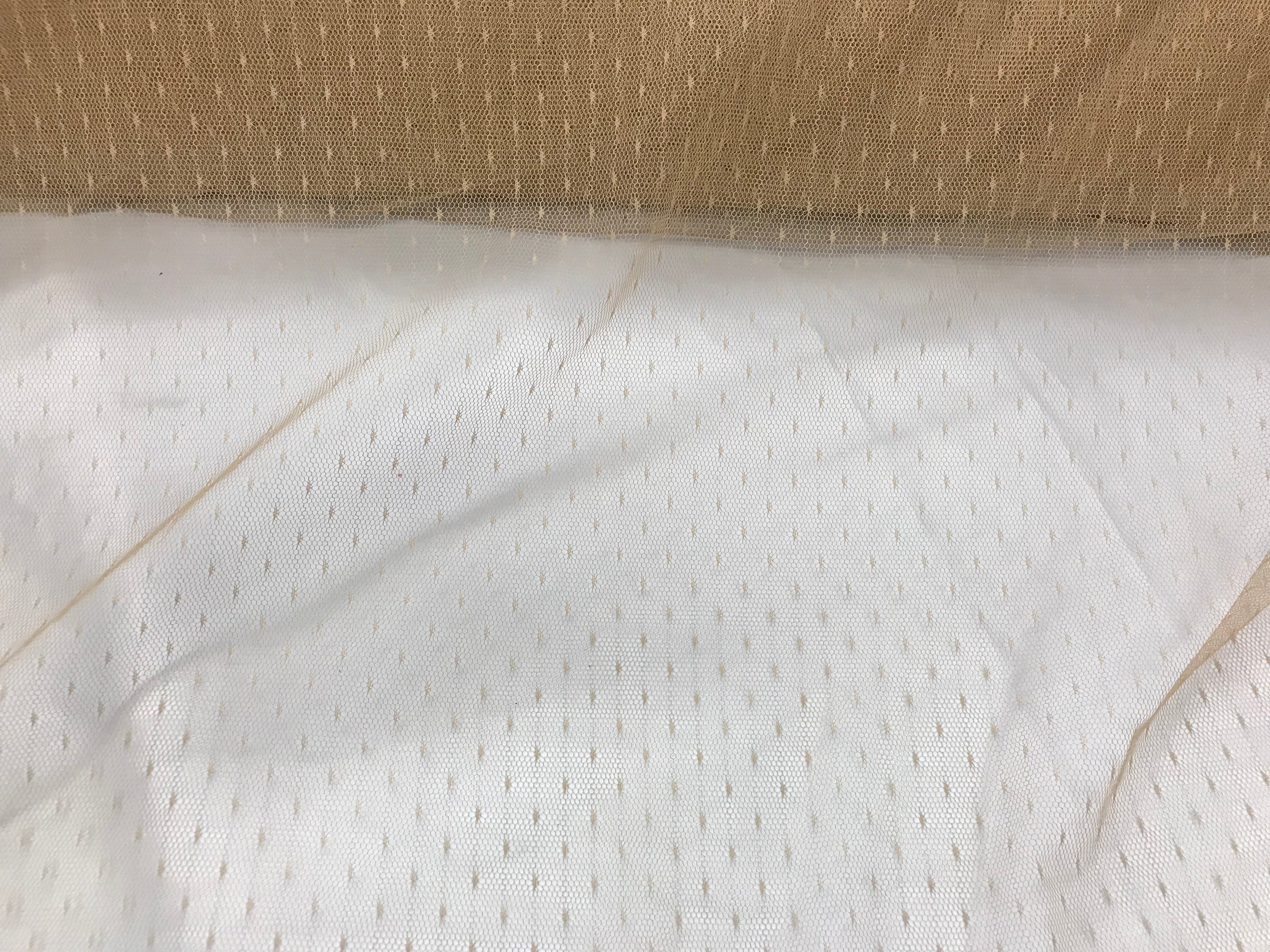 English Netting - Champagne - Mesh Net Fabric For Bridal Veil & Wedding Decor - By The Yard 58"/60"