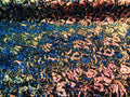 Reversible Velvet Sequins - Iridescent Rainbow - 2 Way Stretch Pattern Sequins on Black Velvet