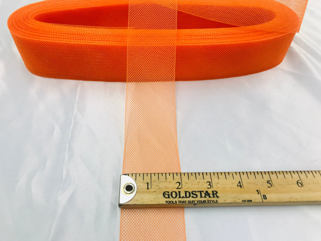 50 Yards 2 Inches - ORANGE - Crinoline Horsehair Braid Trim-Wedding-Prom-Decorations