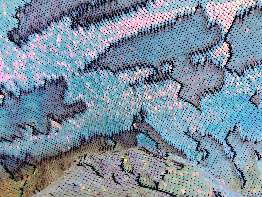 Reversible Mermaid Spandex Iridescent Unicorn/Pink Mermaid Pillow Flip Up Sequins Fabric By The Yard