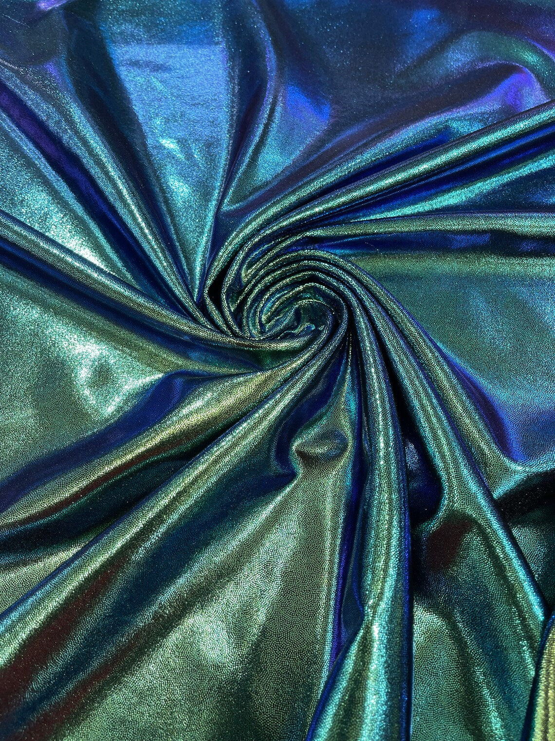 Mystique Foil Fabric - Iridescent Green - 58/60" 4 Way Stretch Iridescent Foggy Foil Fabric Nylon/Spandex By Yard