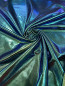 Mystique Foil Fabric - Iridescent Green - 58/60" 4 Way Stretch Iridescent Foggy Foil Fabric Nylon/Spandex By Yard