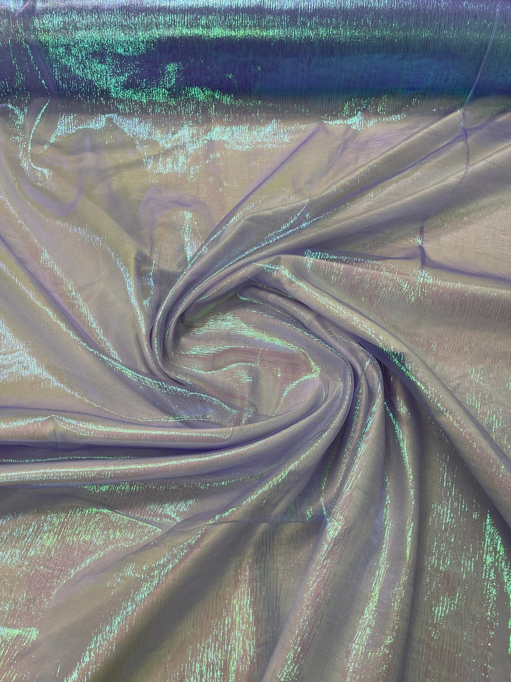 Crushed Organza - Iridescent Lilac - 45" Sheer Crushed Organza Fabric Sold By Yard