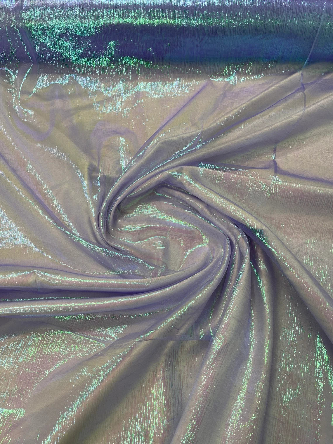 Crushed Organza - Iridescent Lilac - 45" Sheer Crushed Organza Fabric Sold By Yard