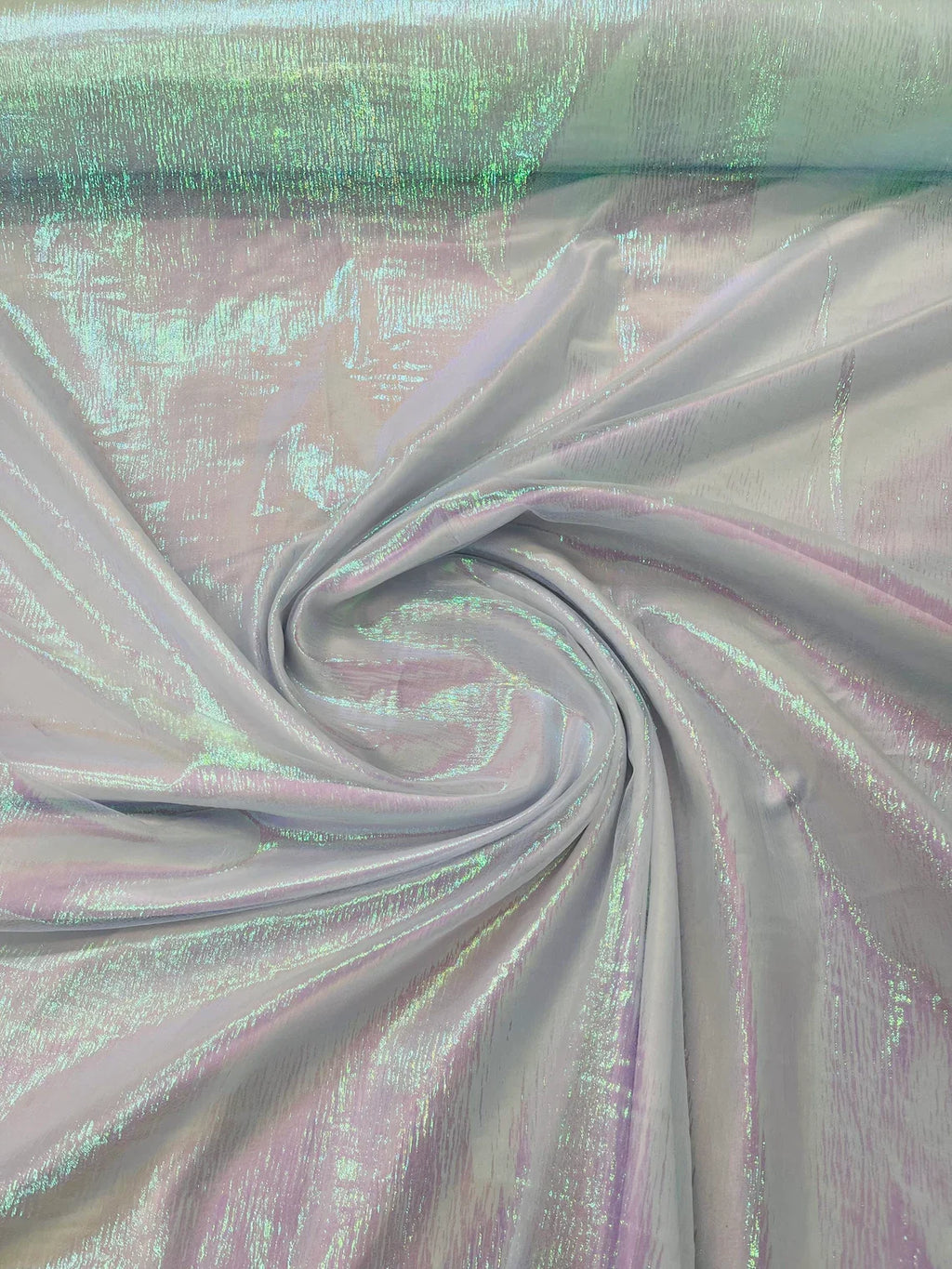 Crushed Organza - Iridescent Mint - 45" Sheer Crushed Organza Fabric Sold By Yard