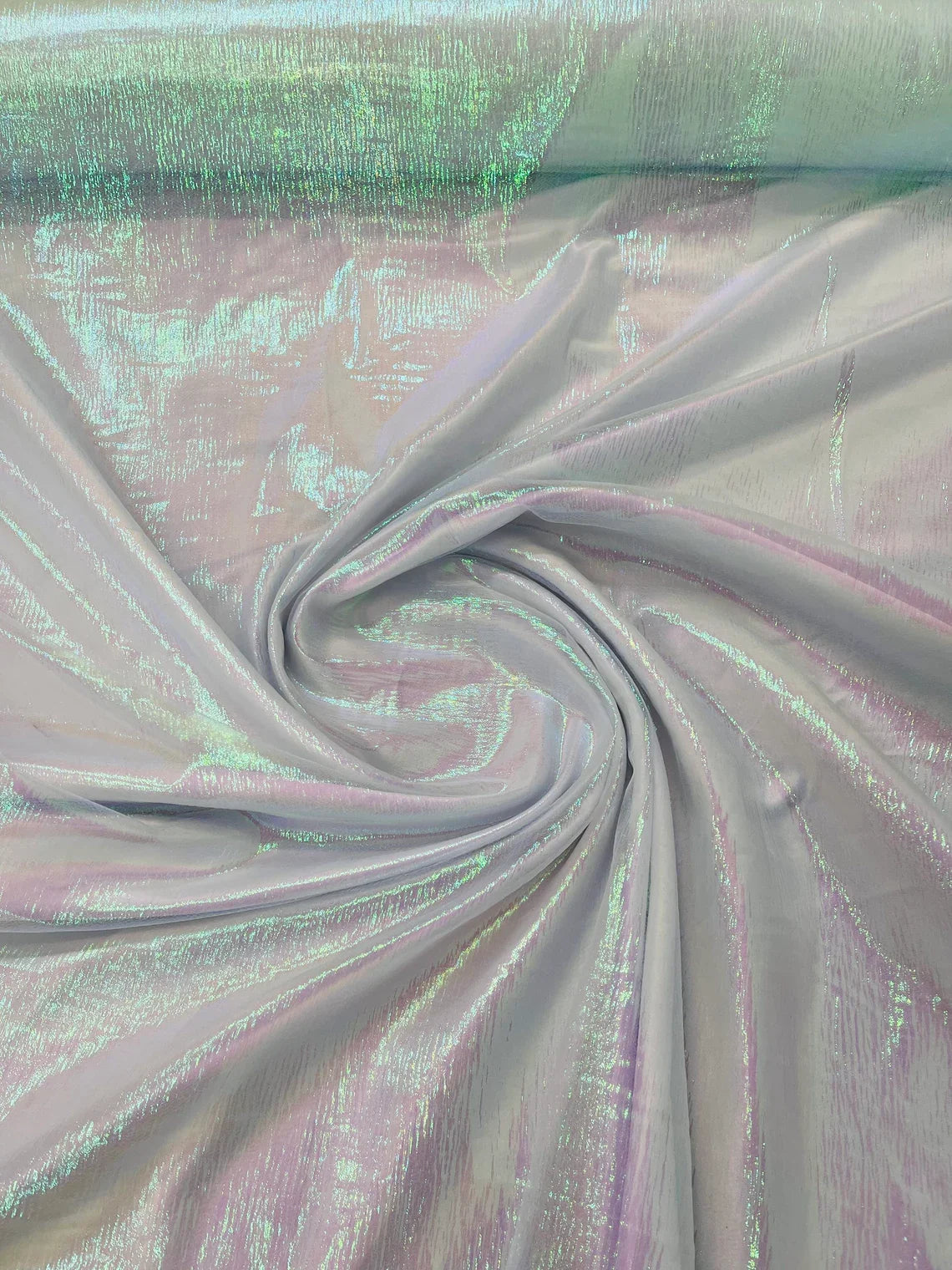 Crushed Organza - Iridescent Mint - 45" Sheer Crushed Organza Fabric Sold By Yard