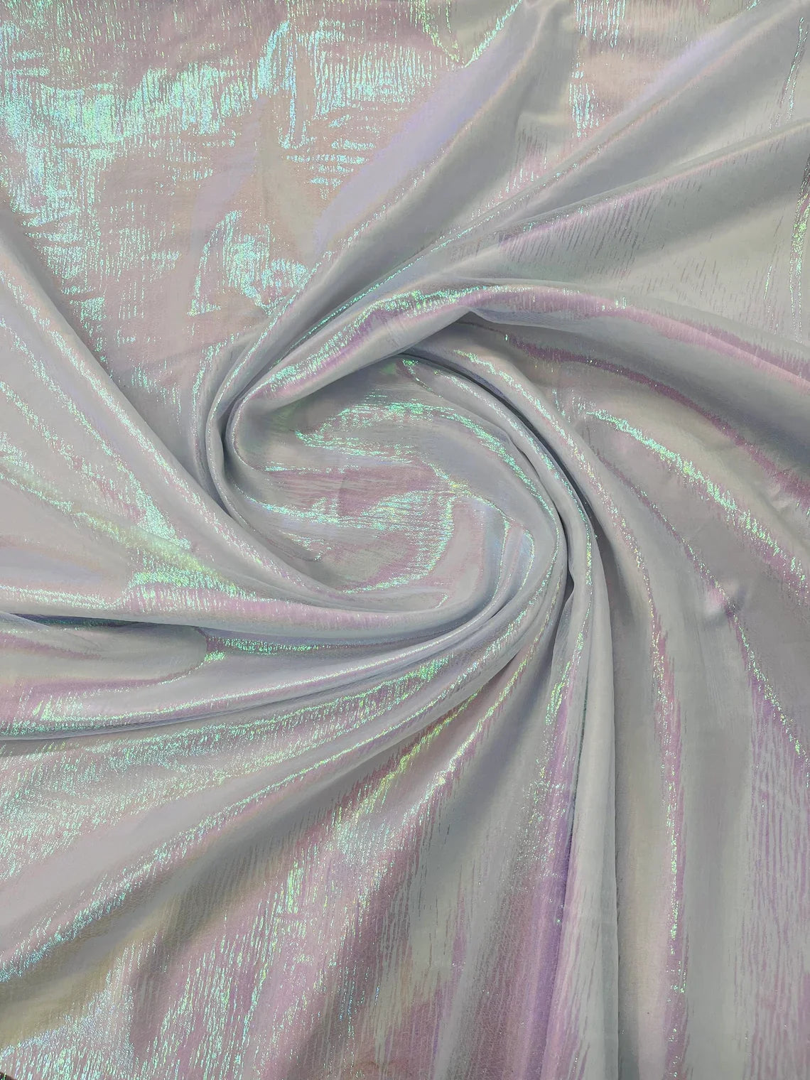 Crushed Organza - Iridescent Mint - 45" Sheer Crushed Organza Fabric Sold By Yard