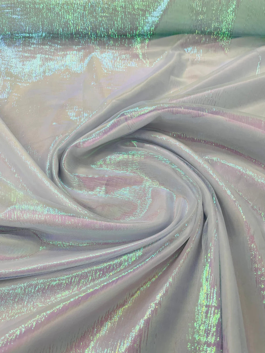 Crushed Organza - Iridescent Mint - 45" Sheer Crushed Organza Fabric Sold By Yard