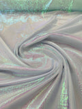 Crushed Organza - Iridescent Mint - 45" Sheer Crushed Organza Fabric Sold By Yard