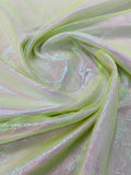 Crushed Organza - Iridescent Yellow - 45" Sheer Crushed Organza Fabric Sold By Yard