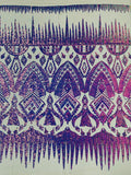 Aztec Sequins Fabric - 4 Way Stretch Aztec Sequins Design Fabric - Pick Color - 25 Yard Roll