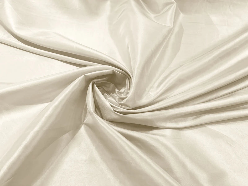 58" Solid Taffeta Fabric - Ivory - Solid Taffeta Fabric for Fashion / Crafts Sold by Yard