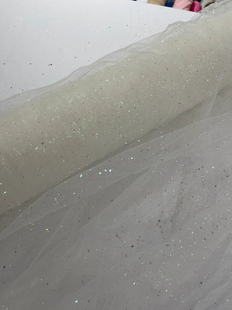 Sparkling Glitter Tulle Fabric - Sparkling Glitter Tulle Mesh Fabric Sold By Yard