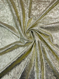 Foiled Stretch Velvet - Ivory - 4 Way Stretch Velvet Foil Fabric - 60'' Wide Sold By The Yard