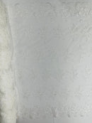 Floral Lace Flower Fabric - Ivory - Floral Embroidered Fabric with Sequins on Lace By Yard