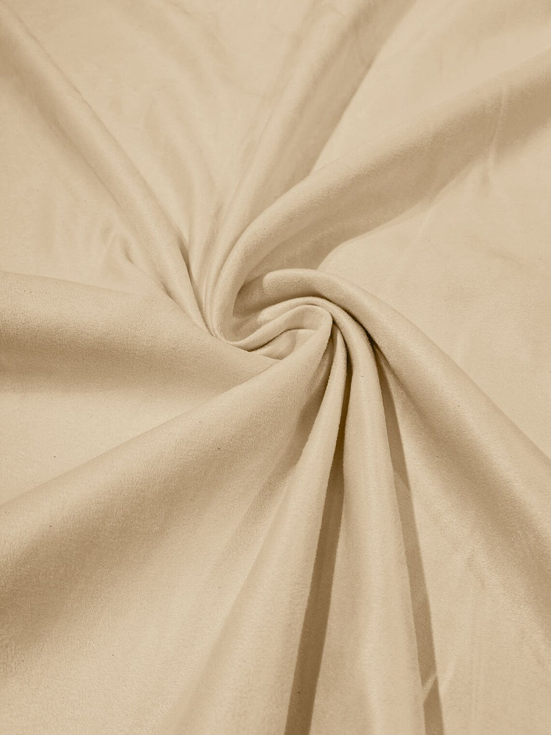 Faux Suede Fabric - Ivory - 58" Polyester Micro Suede Fabric for Upholstery / Tablecloth/ Costume By Yard