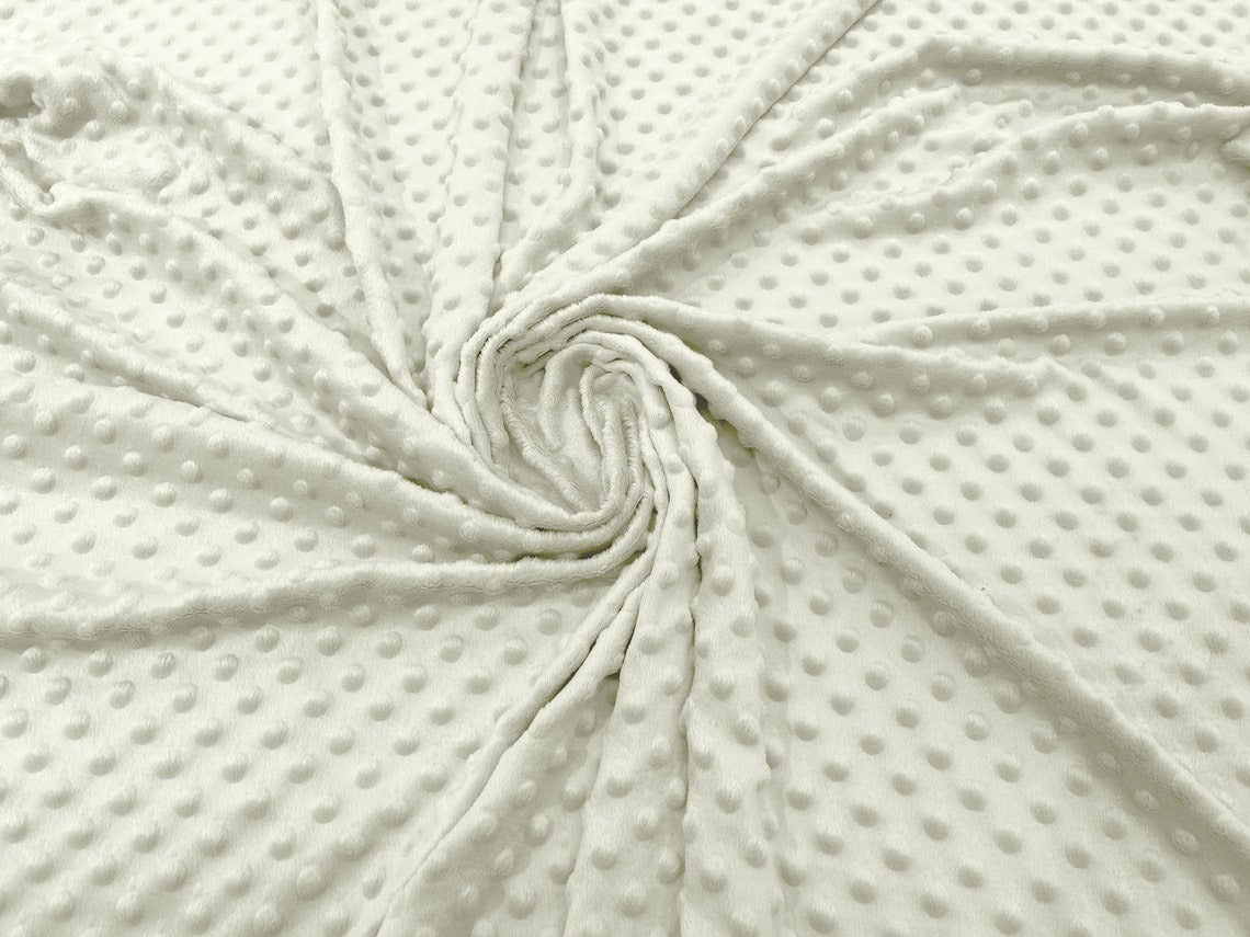 60" Minky Fur 3.mm Pile Fabric - Soft Blanket Minky Dot Fabric by the Yard (Pick Color)