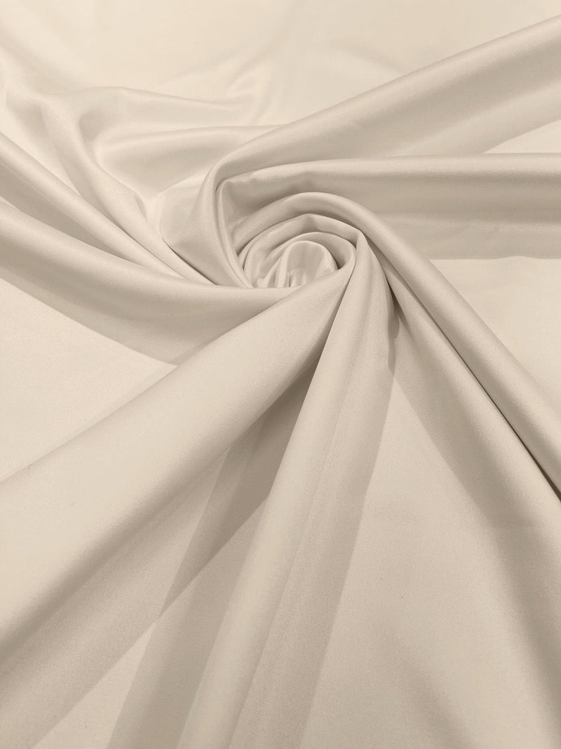 58/59" Satin Stretch Fabric Matte L'Amour - Ivory - Stretch Matte Satin Fabric Sold By Yard