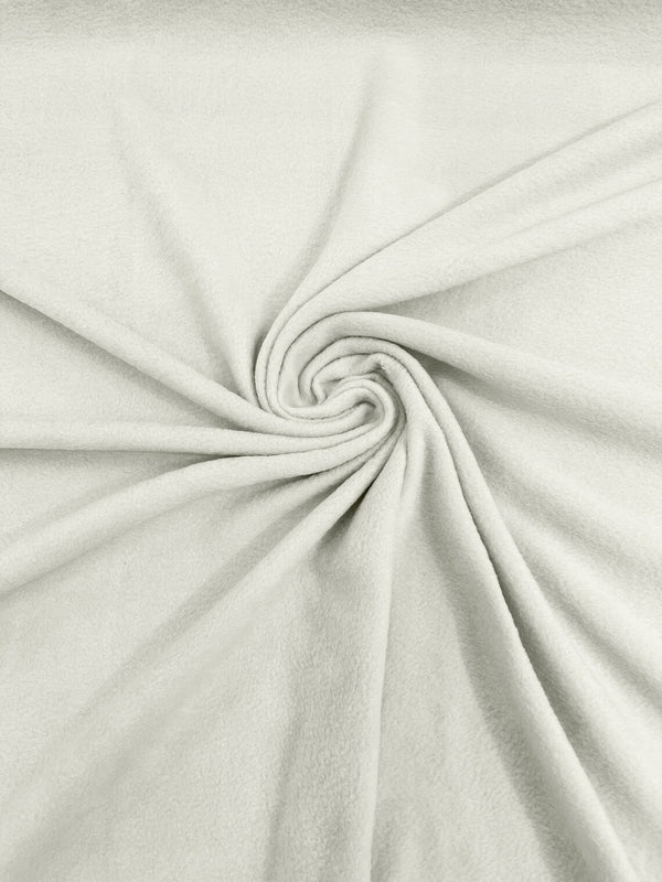 58" Soft Solid Polar Fleece Fabric - Ivory - Anti-Pill Soft Polar Fleece Fabric Sold by Yard