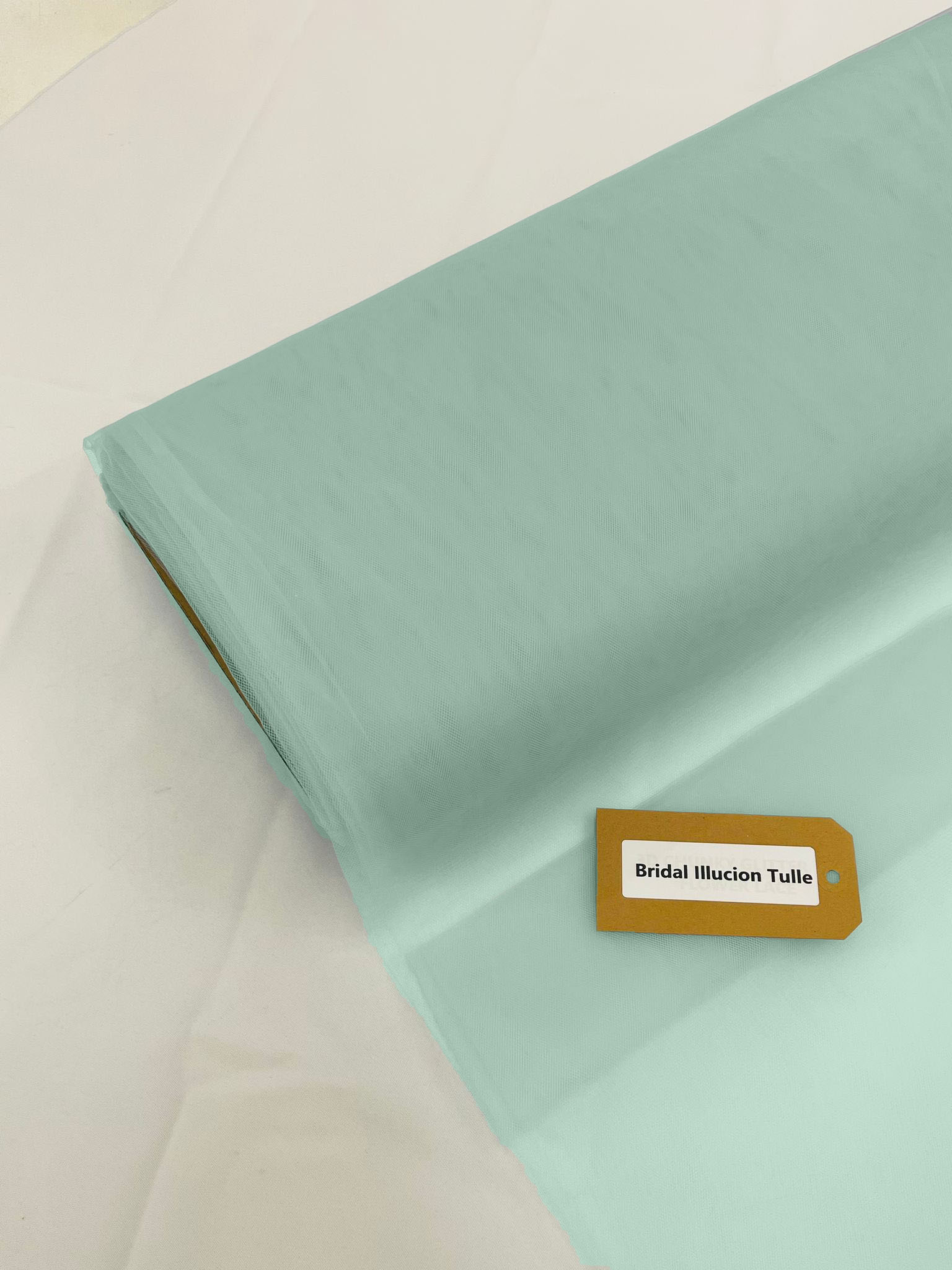 108" Tulle Illusion Fabric - Ice Mint - Premium Tulle Polyester Fabric Sold By Roll of 50 Yards