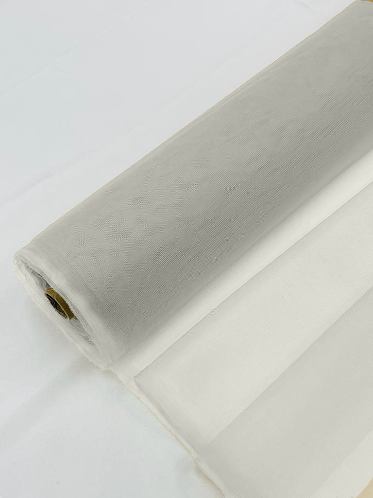 Illusion Mesh Sheer Fabric - Ivory - 60" Wide Illusion Mesh Fabric Sold By The Yard