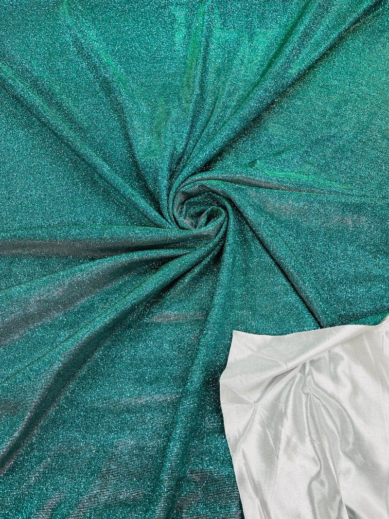 Shimmer Glitter Fabric - Jade Green - Luxury Sparkle Stretch Solid Fabric Sold By Yard