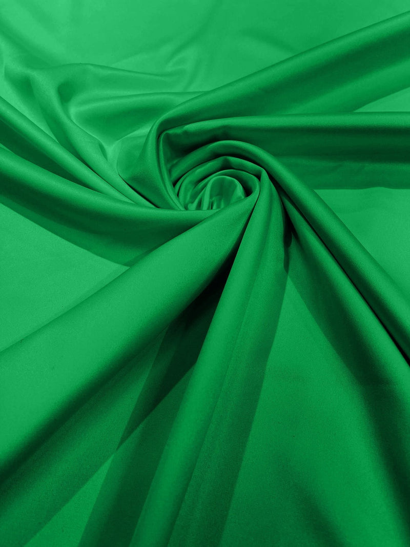 58/59" Satin Stretch Fabric Matte L'Amour - Kelly Green - Stretch Matte Satin Fabric By Yard