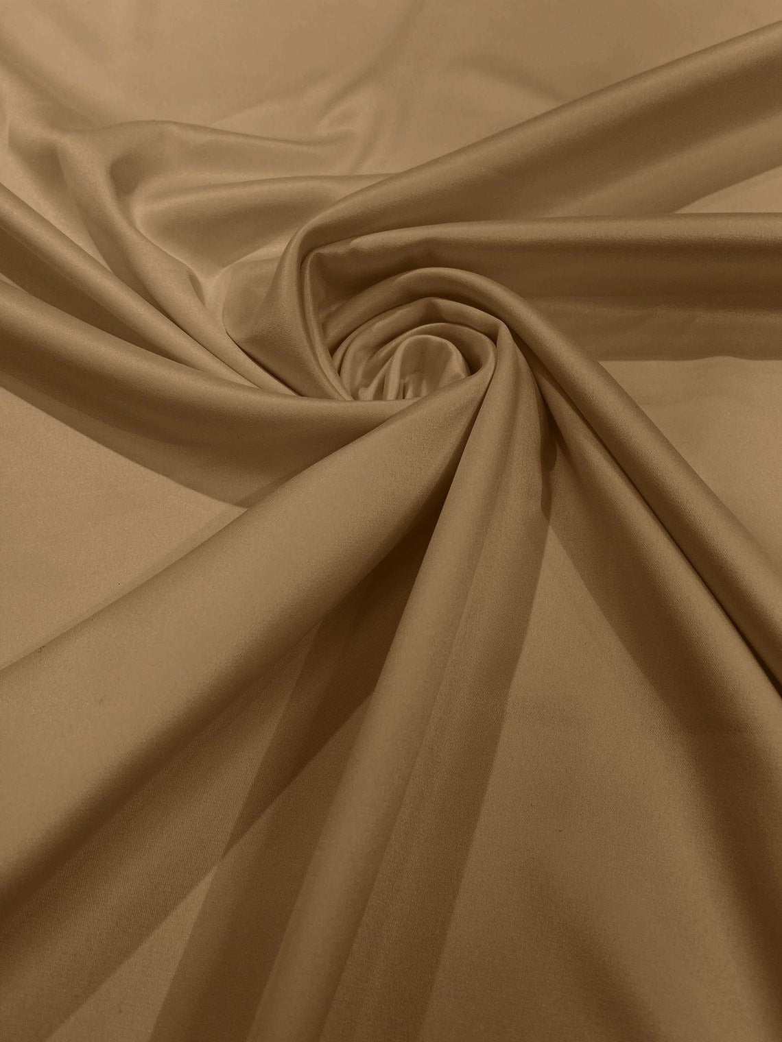 58/59" Satin Stretch Fabric Matte L'Amour - Khaki - Stretch Matte Satin Fabric By Yard
