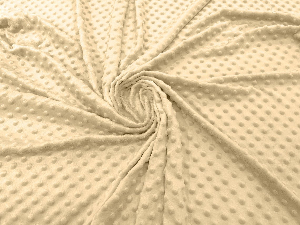 60" Minky Fur 3.mm Pile Fabric - Soft Blanket Minky Dot Fabric by the Yard (Pick Color)