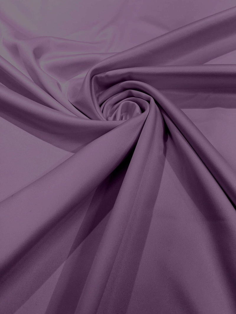 58/59" Satin Stretch Fabric Matte L'Amour - Lavender - Stretch Matte Satin Fabric By Yard