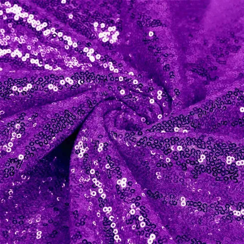 Mini Glitz Sequins - Shiny Sequins Embroidered on Mesh Fabric - Pick Color - 30 Yard Roll