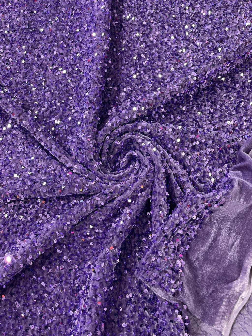Stretch Velvet Sequins Fabric - Lavender - Velvet Sequins 2 Way Stretch 58/60” By Yard