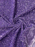 Stretch Velvet Sequins Fabric - Lavender - Velvet Sequins 2 Way Stretch 58/60” By Yard