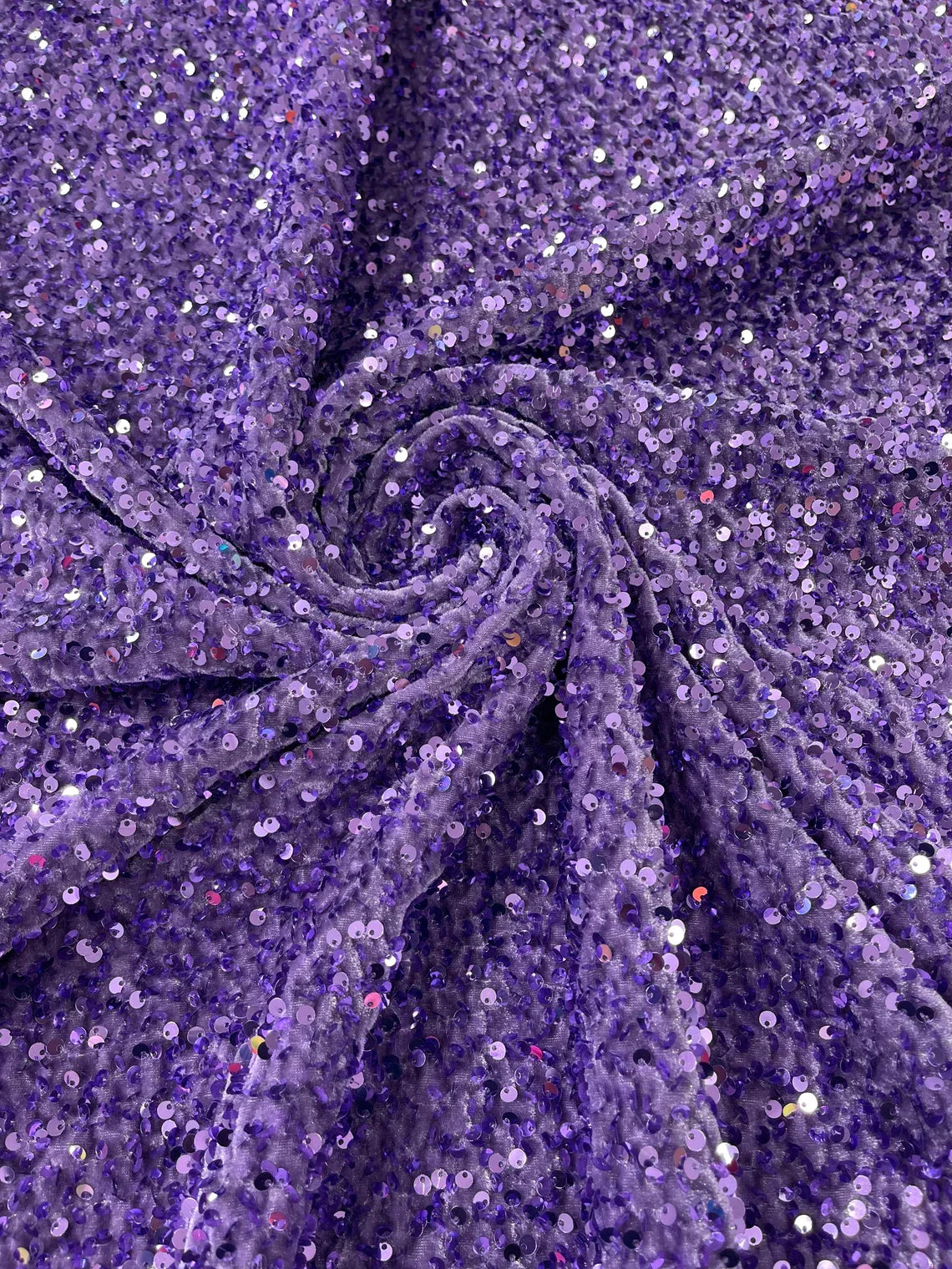 Stretch Velvet Sequins Fabric - Lavender - Velvet Sequins 2 Way Stretch 58/60” By Yard
