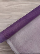 Shimmer Glitter Mesh Fabric - Lavender - Shiny Glitter Dots Design on Lace Mesh Sold By Yard