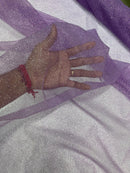 Shimmer Glitter Mesh Fabric - Lavender - Shiny Glitter Dots Design on Lace Mesh Sold By Yard