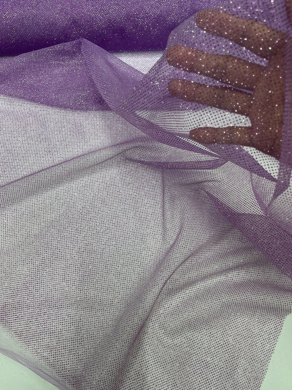 Mesh Rliteew Shimmer Glitter Mesh Fabric - Lavender - Shiny Glitter Dots Design on ...