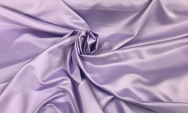 58/59" Satin Fabric Matte L'Amour - Lavender - (Peau de Soie) Duchess Dress Satin Fabric By The Yard