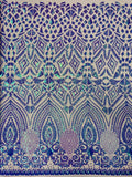 Geometric Pattern Sequins - Lavender - 4 Way Stretch Colorful Shine Designer Sequins By Yard