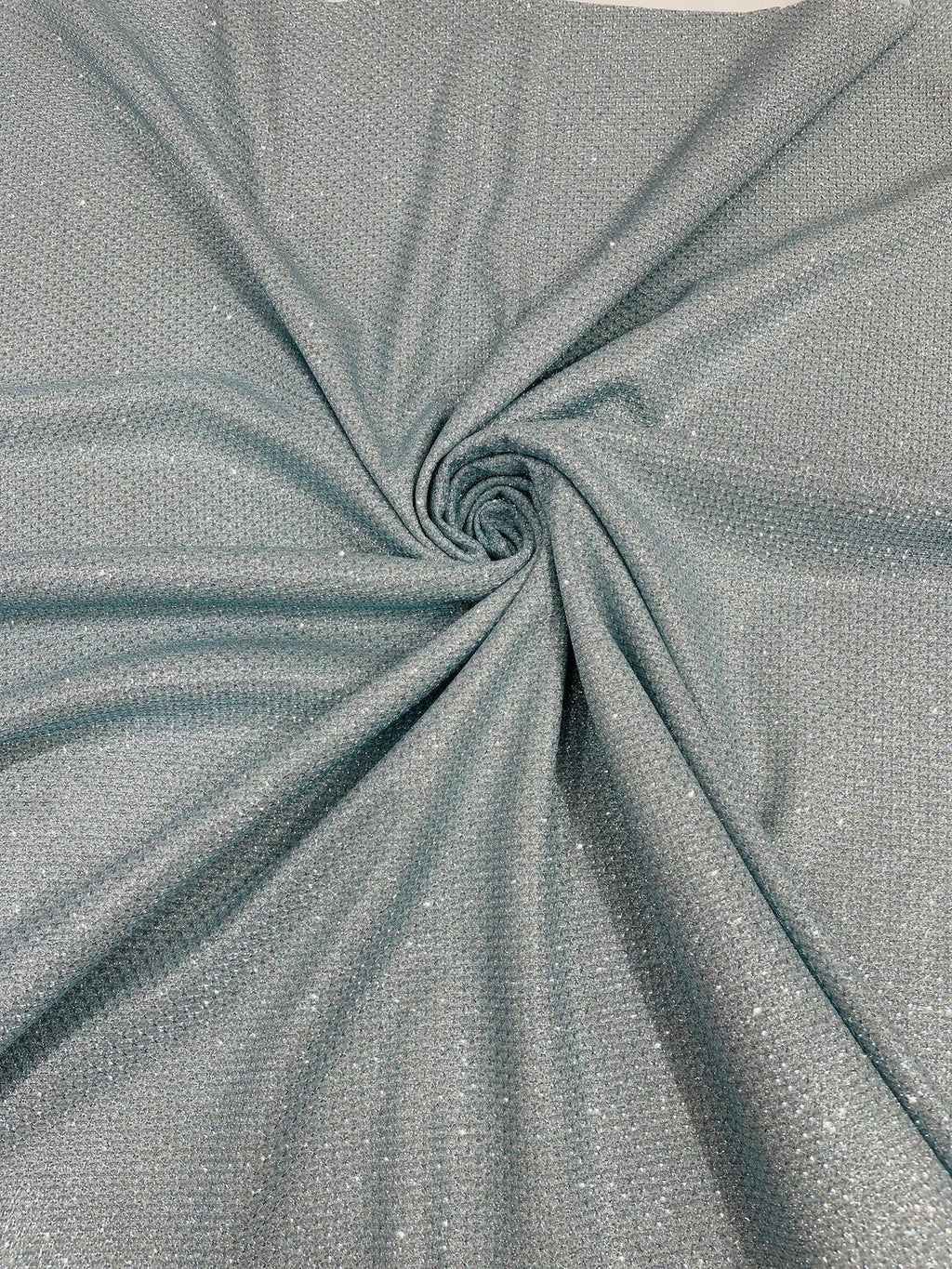 Diamond Shimmer Glitter Fabric - Light Blue - Sparkle Stretch Luxury Shiny Fabric By Yard