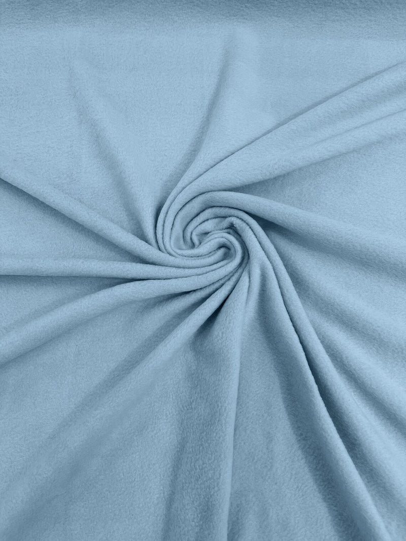 58" Soft Solid Polar Fleece Fabric - Light Blue - Anti-Pill Soft Polar Fleece Fabric Sold by Yard