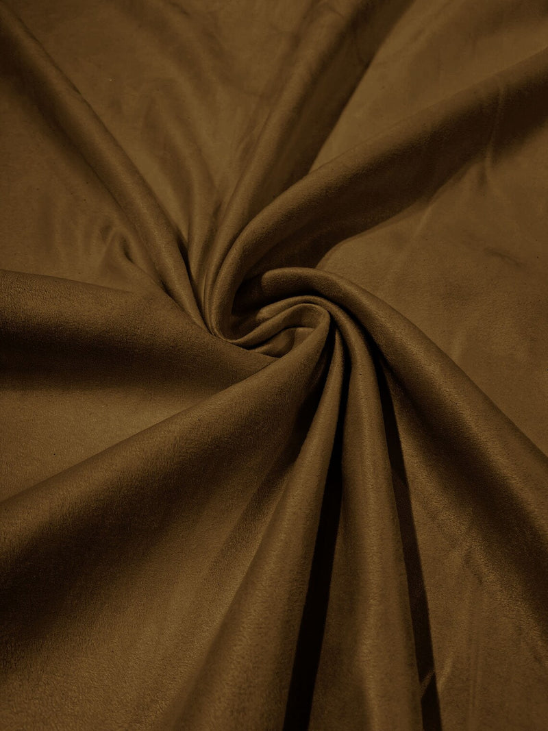 Faux Suede Fabric - Light Brown - 58" Polyester Micro Suede Fabric for Upholstery / Tablecloth/ Costume By Yard