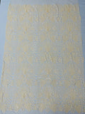 Geometric Fashion Design Sequin - Light Peach - Fancy Sequins Design on Mesh By Yard