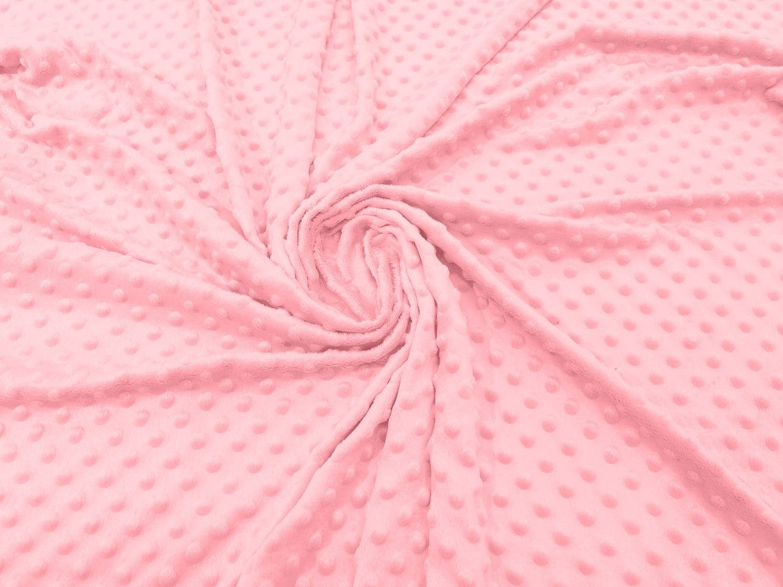 60" Minky Fur 3.mm Pile Fabric - Soft Blanket Minky Dot Fabric by the Yard (Pick Color)