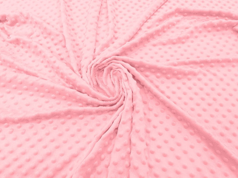 60" Minky Fur 3.mm Pile Fabric - Soft Blanket Minky Dot Fabric by the Yard (Pick Color)