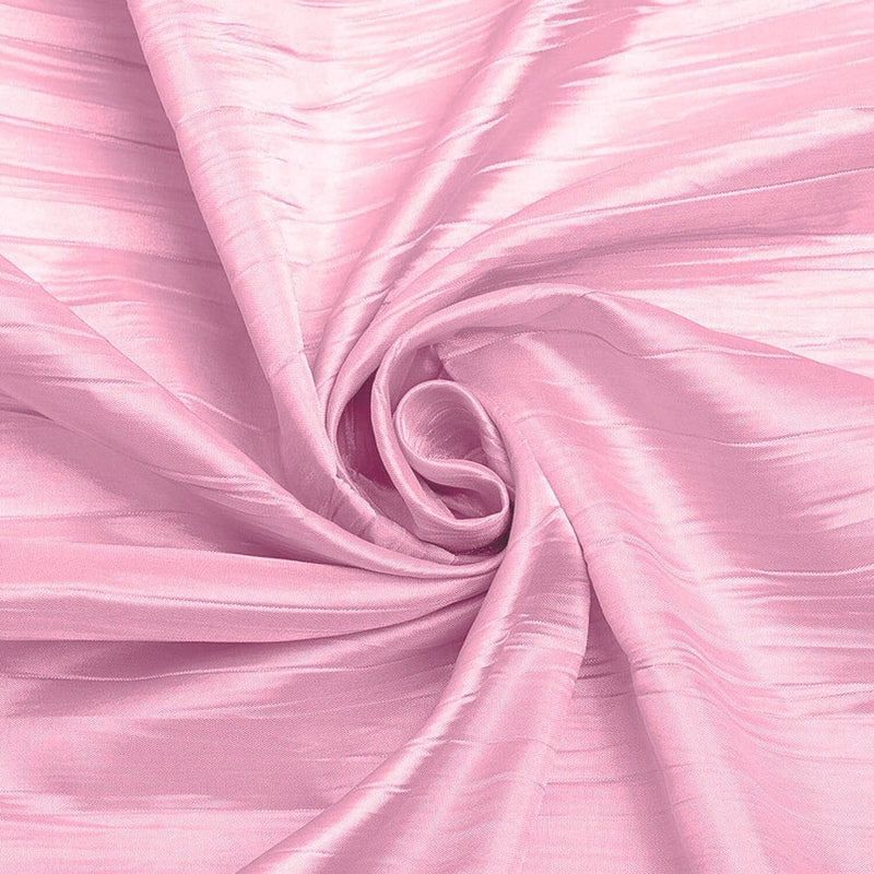 54" Crushed Taffeta Fabric - Light Pink - Crushed Taffeta Creased Fabric Sold by The Yard