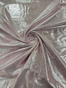 Foil Metallic Spandex Fabric - Light Pink - Shiny Metallic Foil Spandex Fabric by Yard