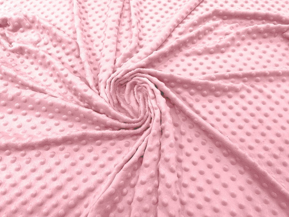 60" Minky Fur 3.mm Pile Fabric - Soft Blanket Minky Dot Fabric by the Yard (Pick Color)