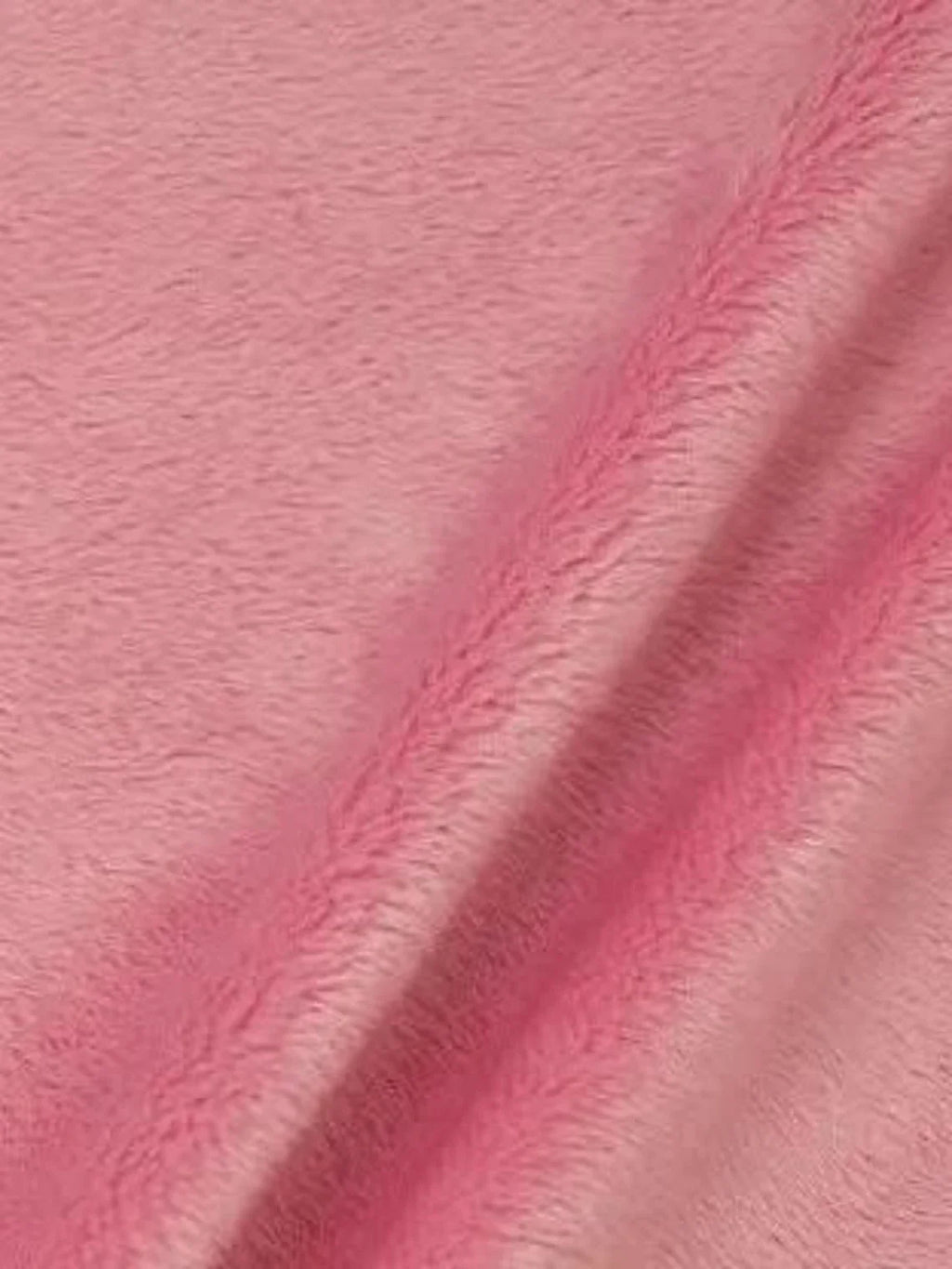 Minky Fur 3.mm Pile Fabric - Light Pink - 60" Soft Blanket Minky Fabric by the Yard