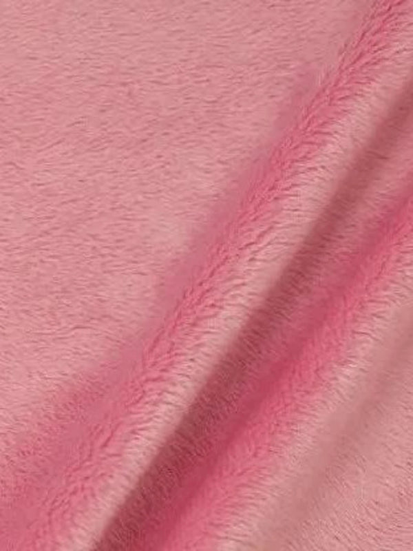 Minky Fur 3.mm Pile Fabric - Light Pink - 60" Soft Blanket Minky Fabric by the Yard